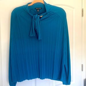Cable and Gauge Moroccan Blue Blouse
